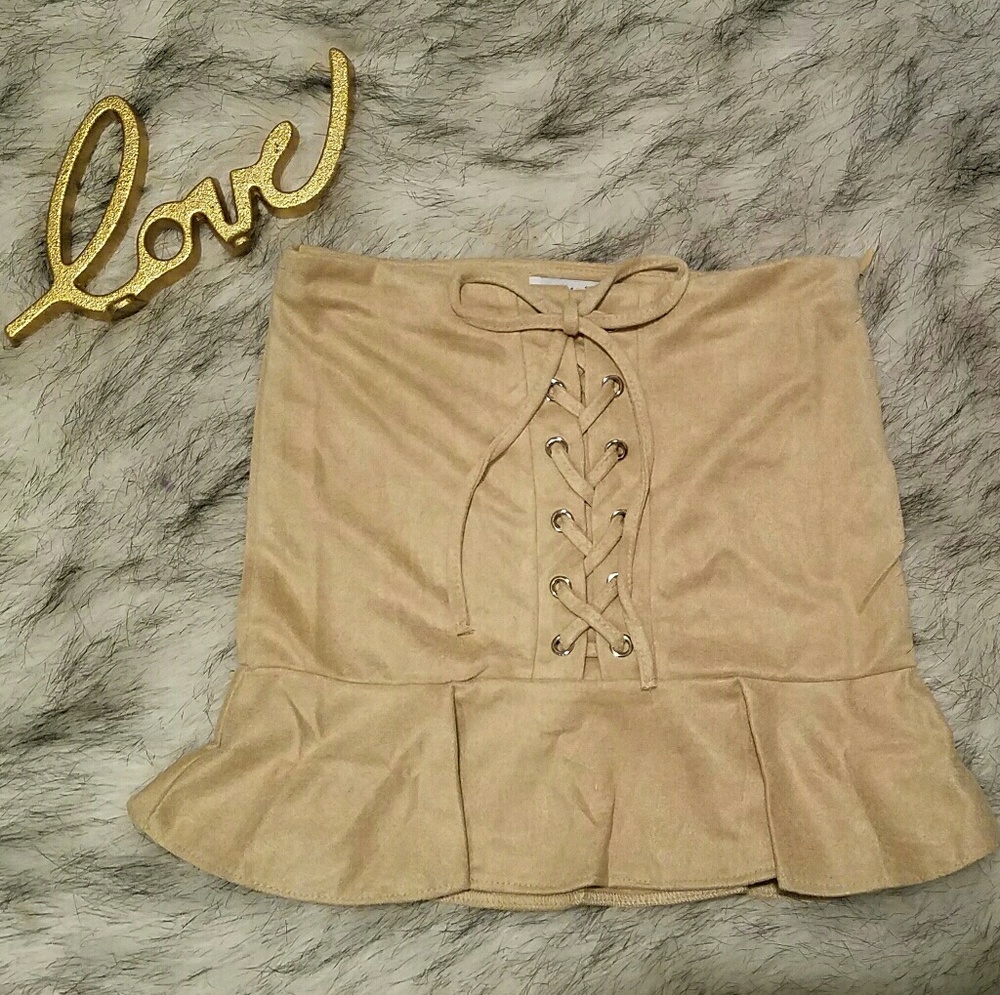 Camel brown new ruffled skirt 3t girls